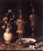 Clara Peeters Still-Life with Flowers and Goblets oil